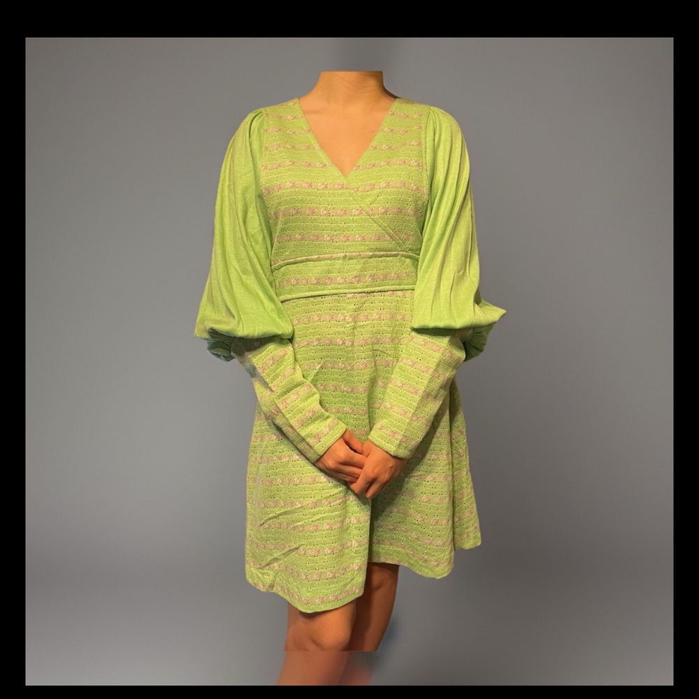Vintage 50s 60s Anastasia’s San Francisco Mini Dress Sz 11 Cotton Hippy Mod mint